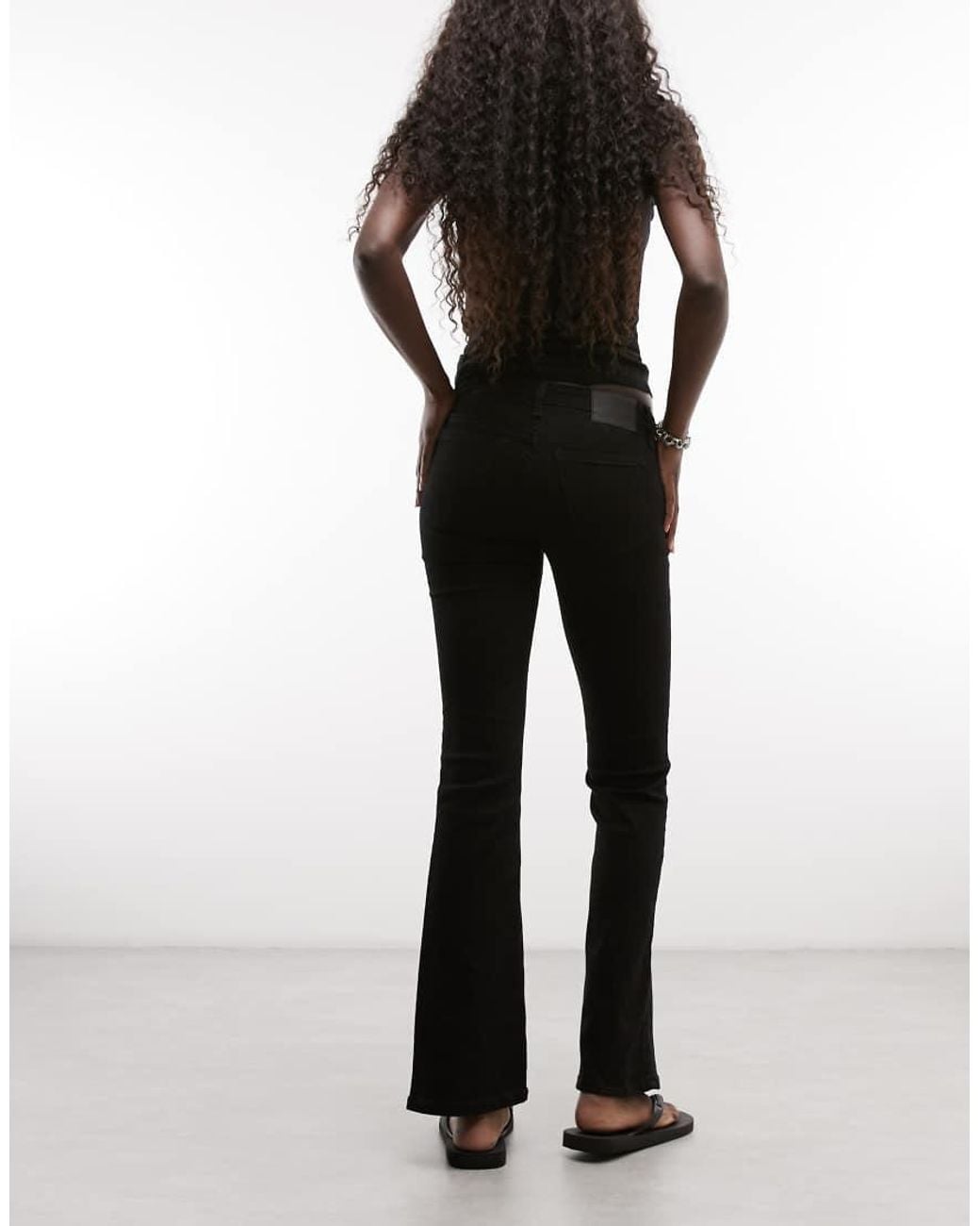 Weekday Black Low Waist Skinny Flare Jeans