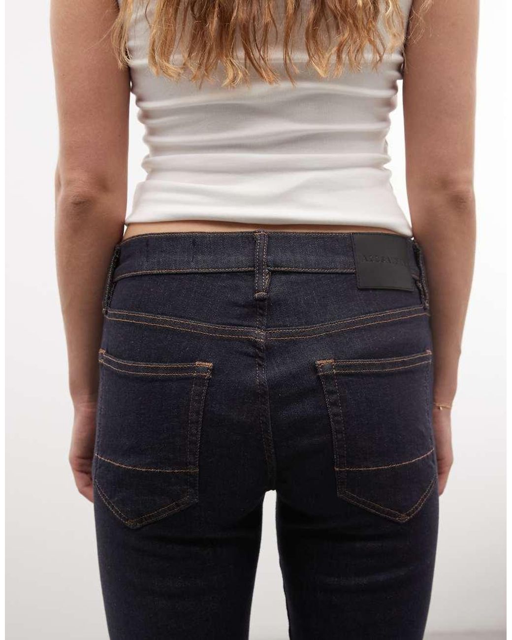 AllSaints Blue Axis Pleated Wide Leg Denim Jeans