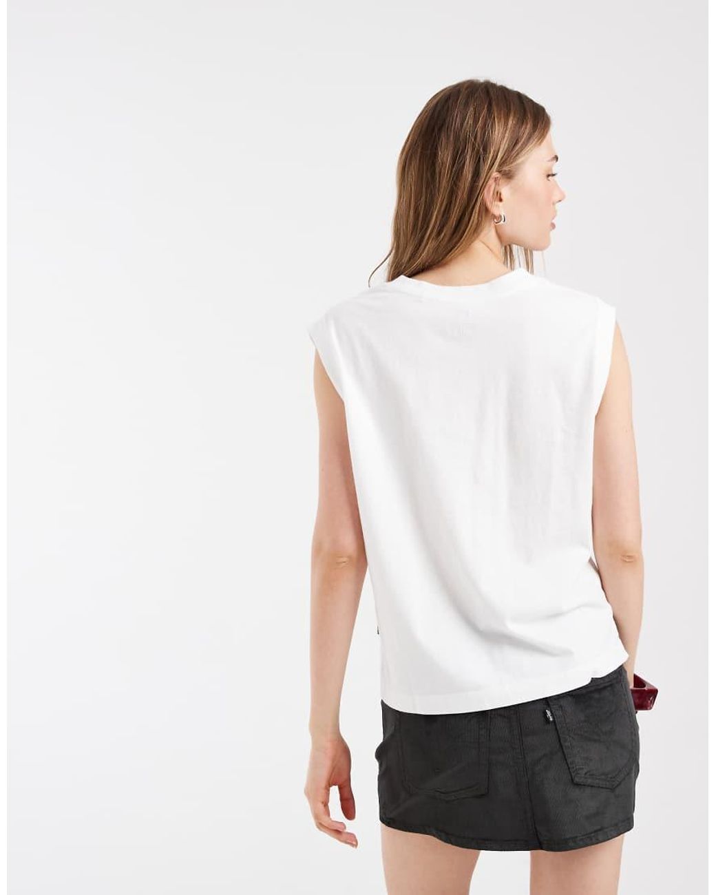 Levi's White Boxy Tank Top With Fruit Print
