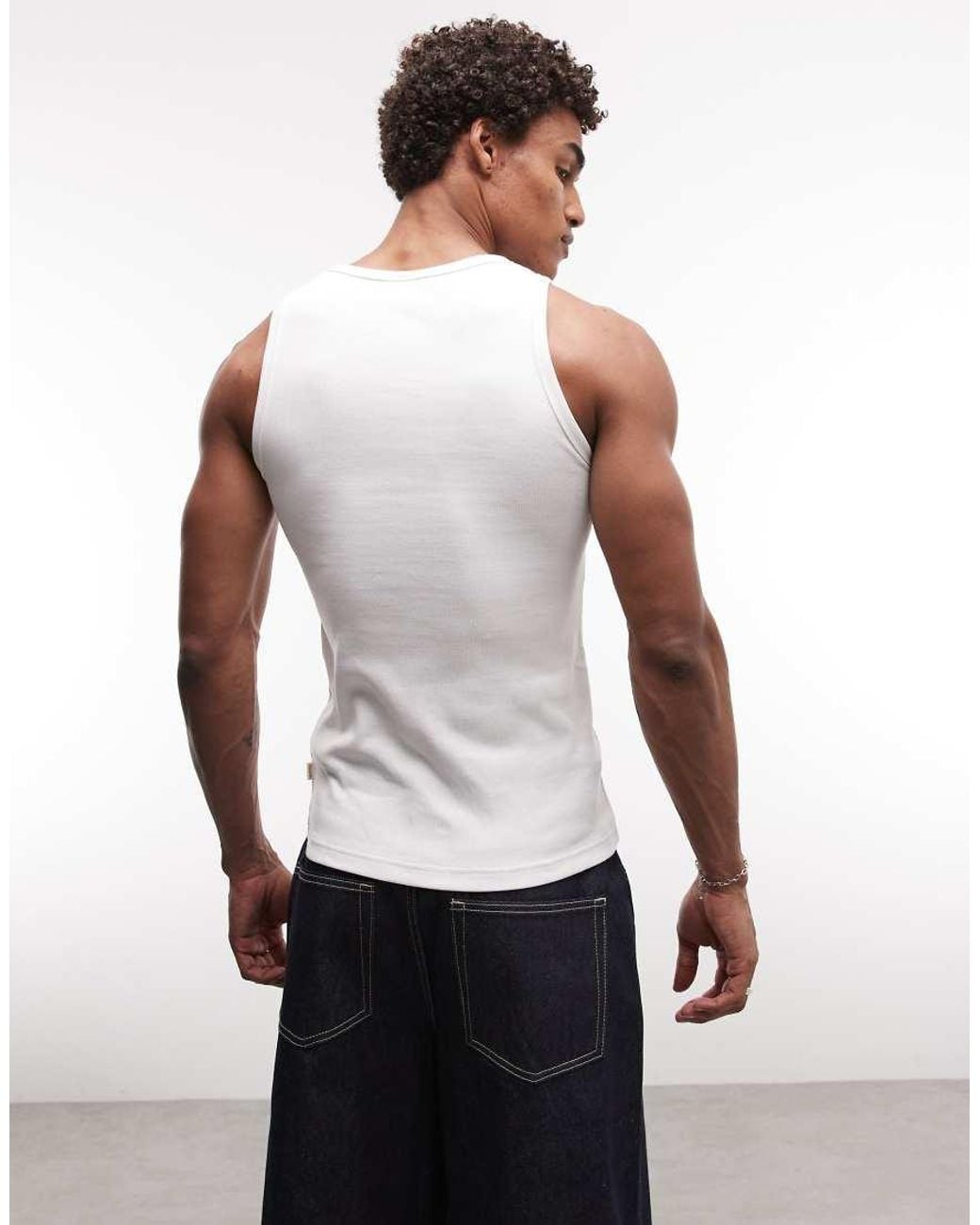 BLKVIS White Script Logo Vest for men