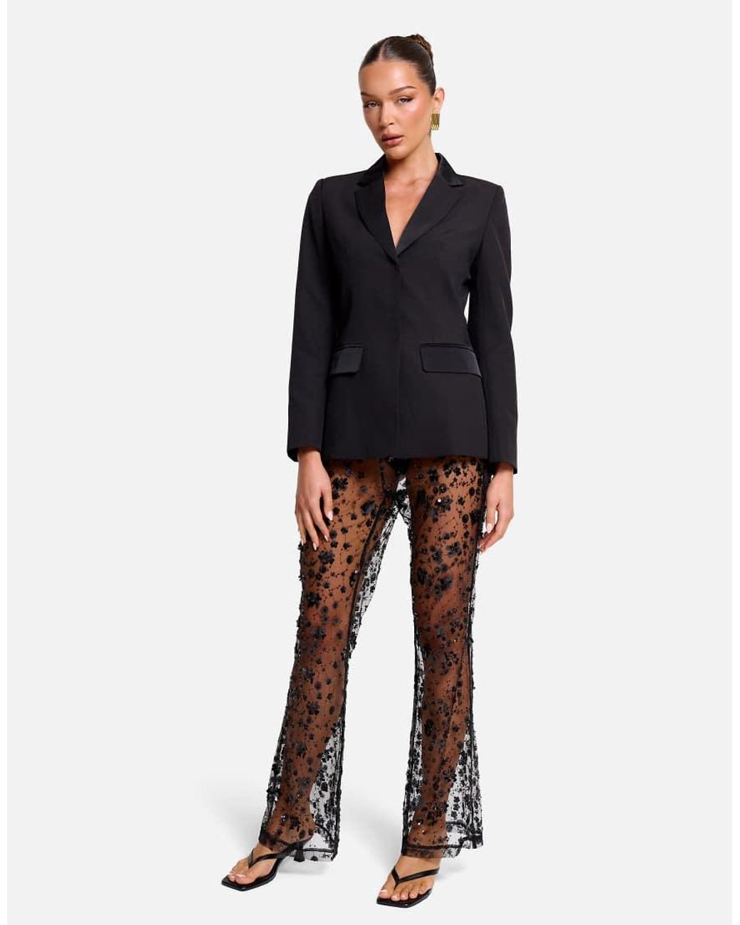 Public Desire Black Single Breasted Fitted Blazer
