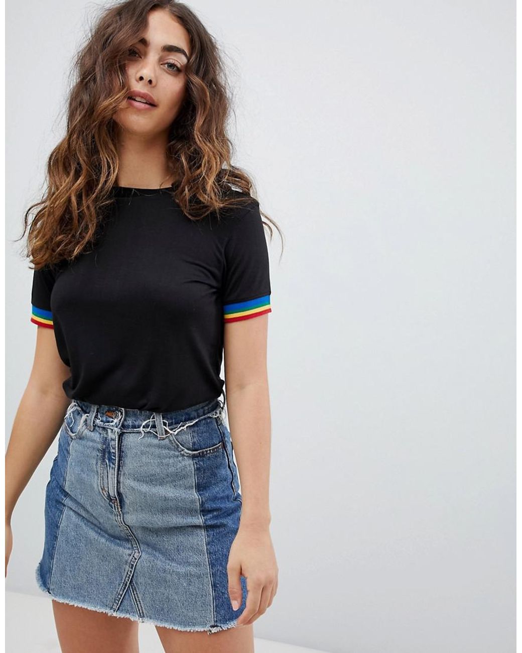 With Rainbow Stripe Sleeve Detail 