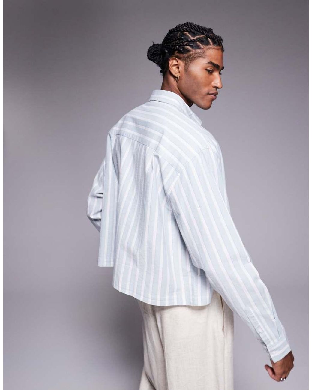 ASOS Gray Boxy Oversized Shirt for men