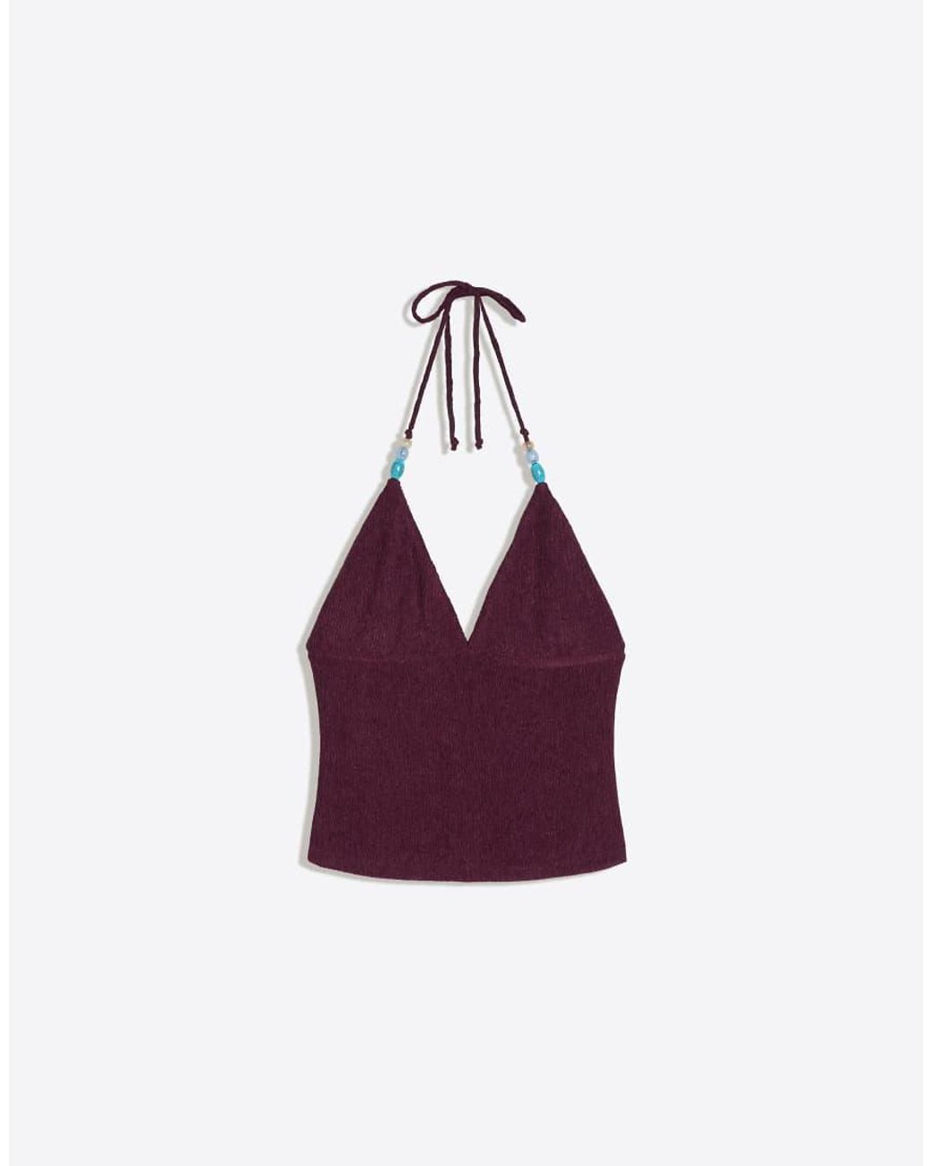 Bershka Purple Rustic Halter Top