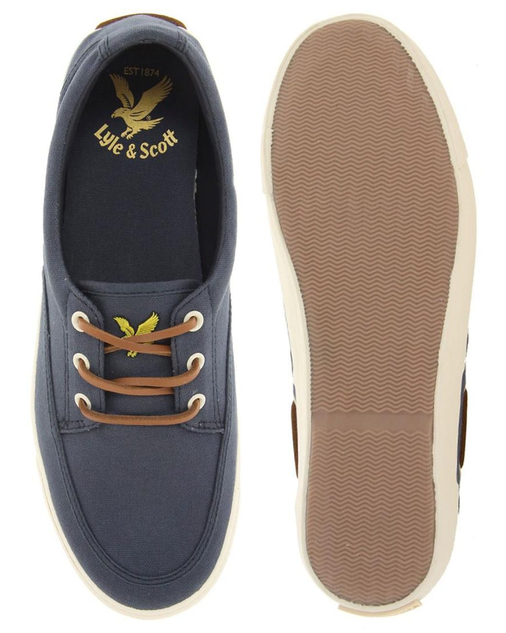 Lyle \u0026 Scott Canvas Boat Shoes in Blue 