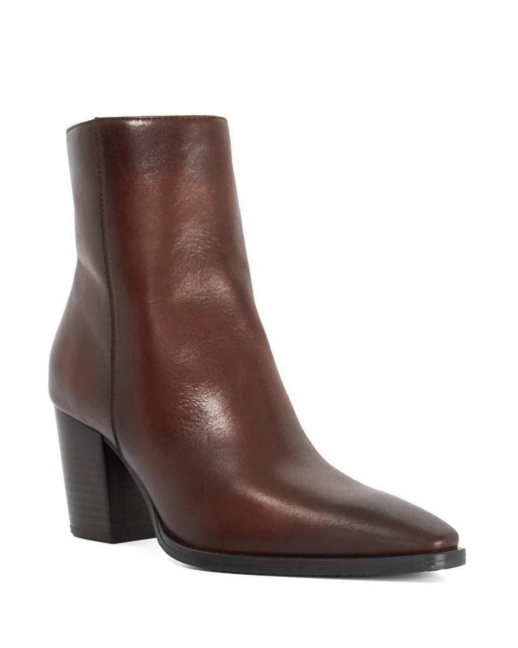 Dune Brown Papped Ankle Boots