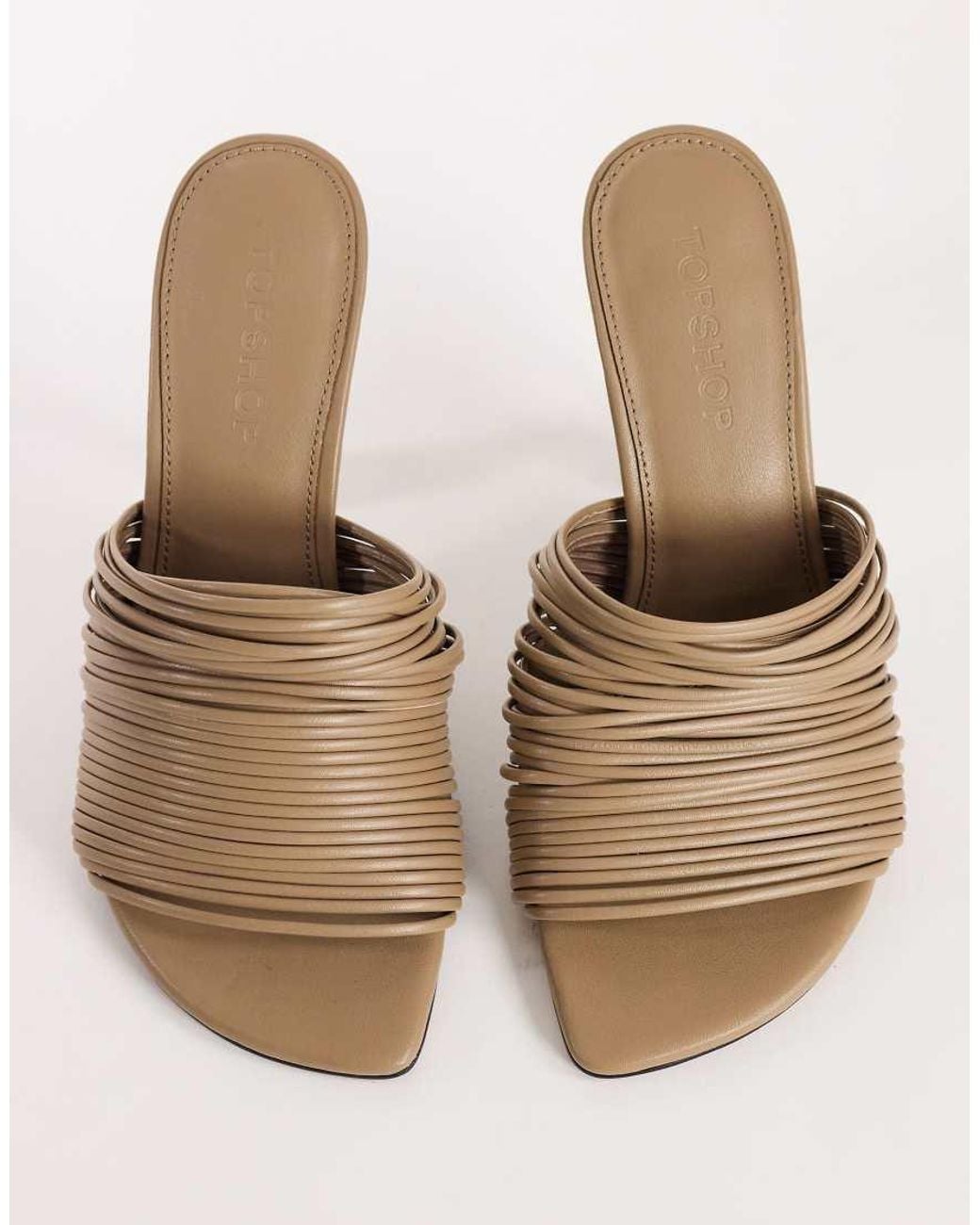 TOPSHOP Natural Wisteria Strappy Heeled Mule