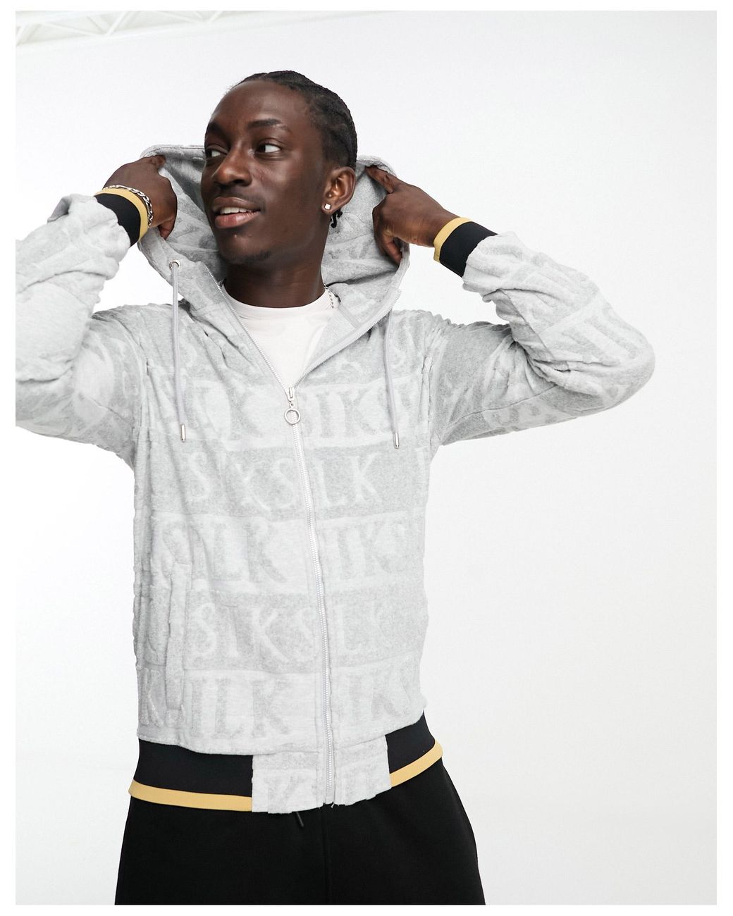 Sudadera siksilk blanca hombre new arrivals