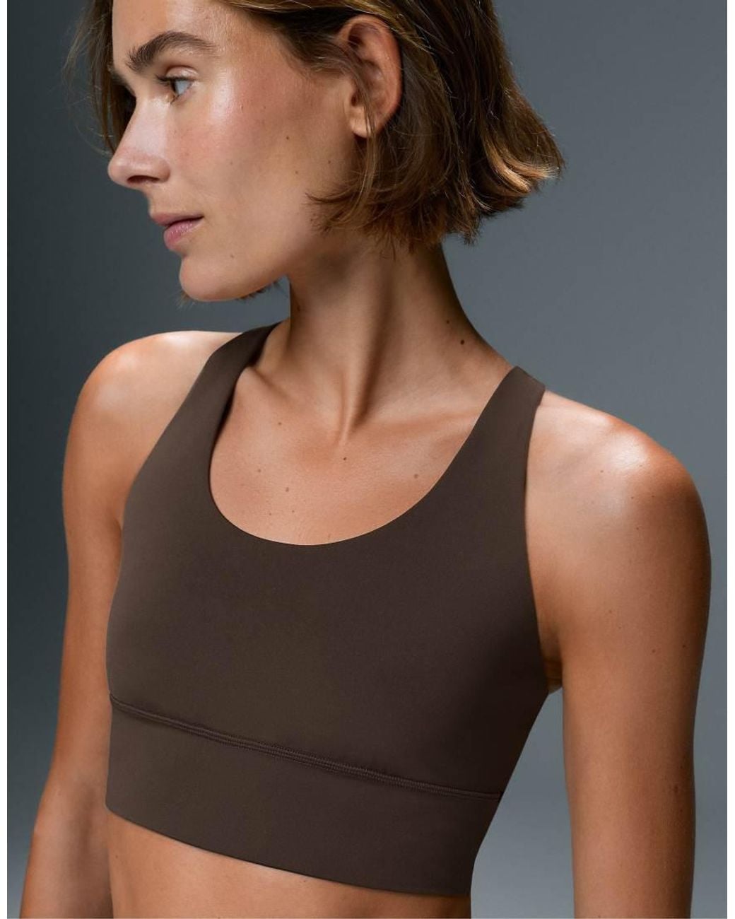 Oysho Gray Medium-Support Comfortlux Sports Bra With Cups