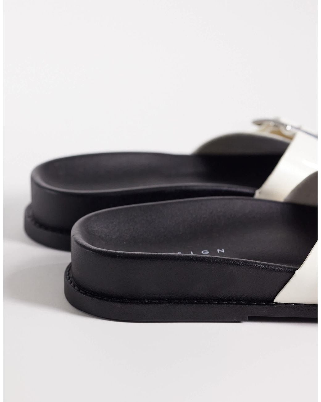 ASOS White Farley Wide Strap Flat Sandals