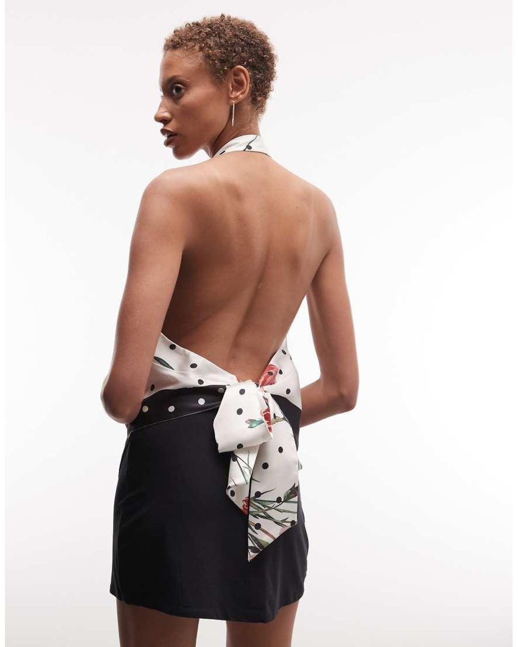 ASOS White Satin Halter Top