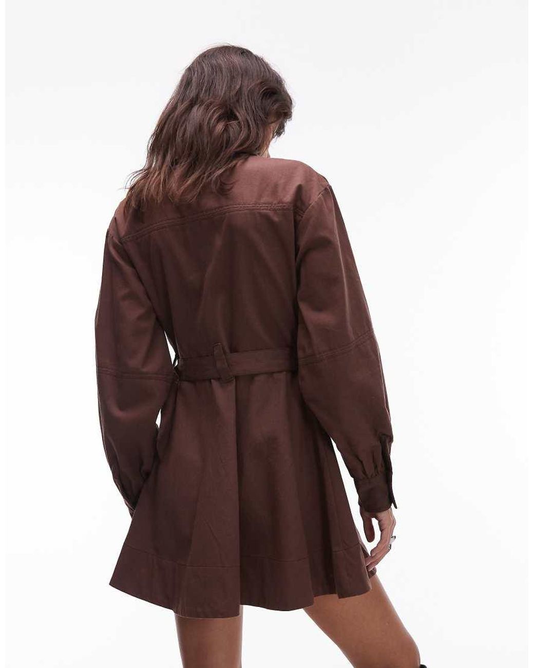ASOS Natural Utility Shirt Mini Dress With Belt