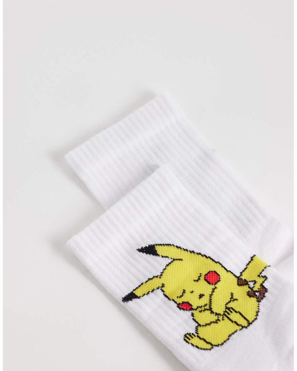 ASOS White Pokemon Socks With Pikachu Graphic for men