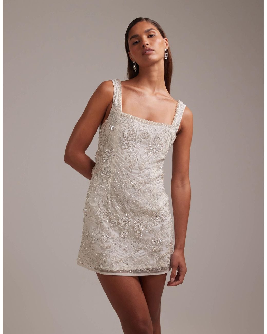 knee length dresses for ladies Halter Sequin Mini Dress White