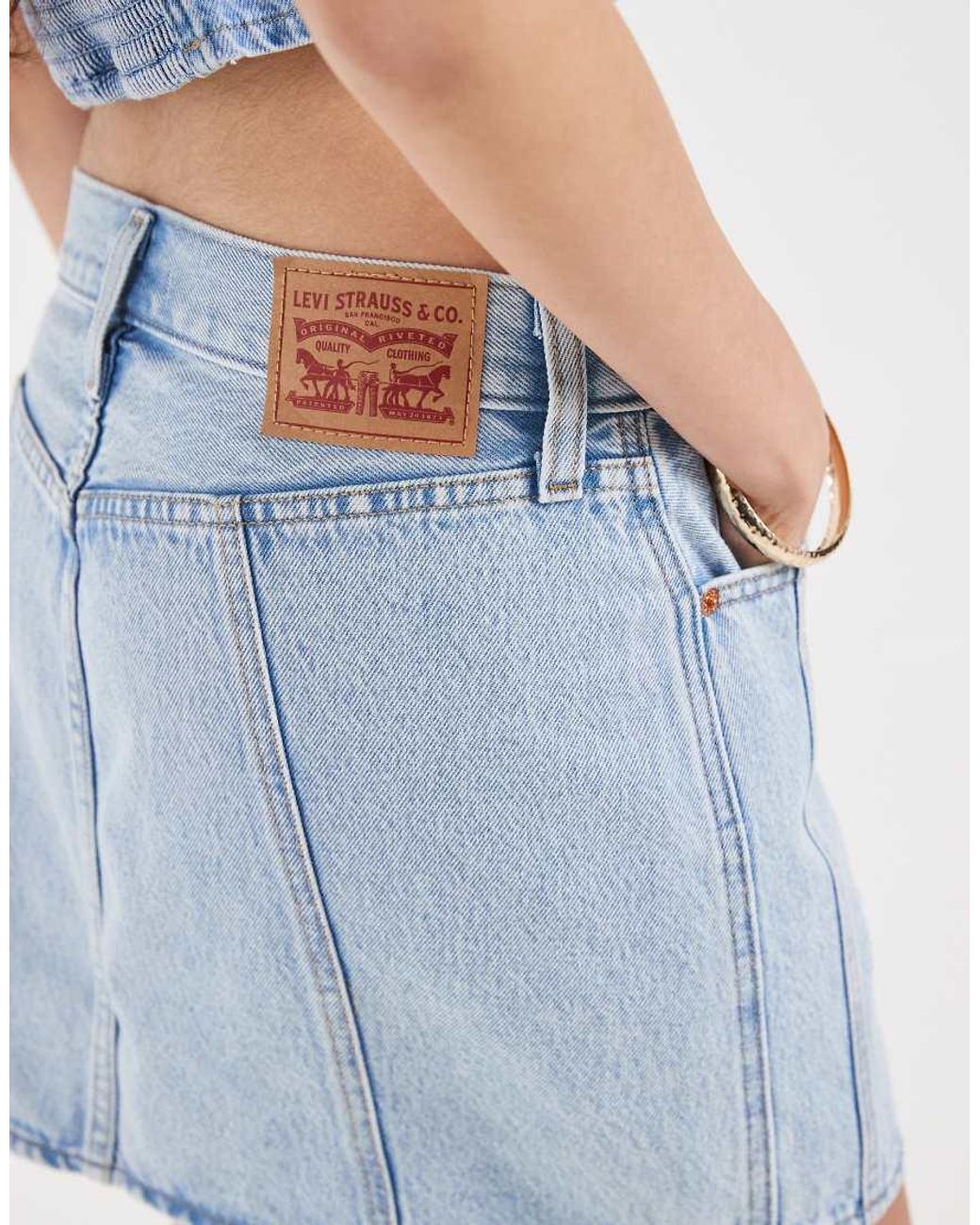 Levi's White Seamed Icon Skirt