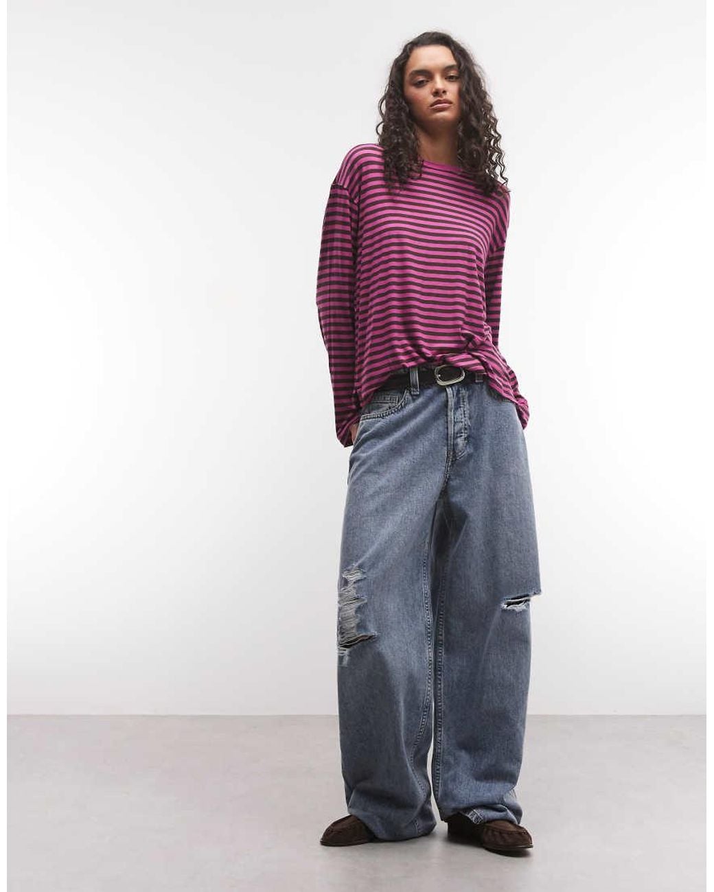 Monki Red Oversized Longsleeved T-shirt