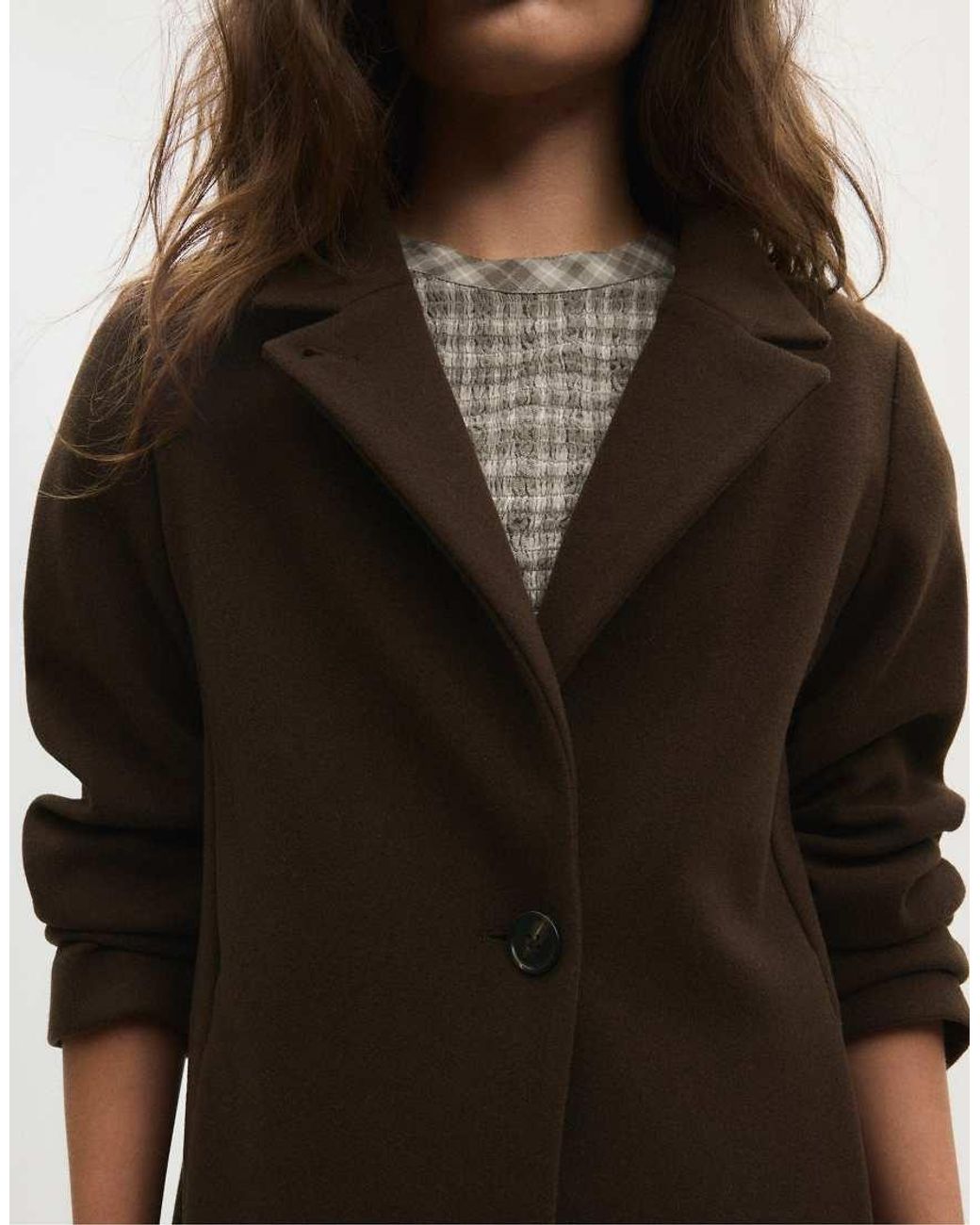 Stradivarius Brown Basic Soft-touch Coat
