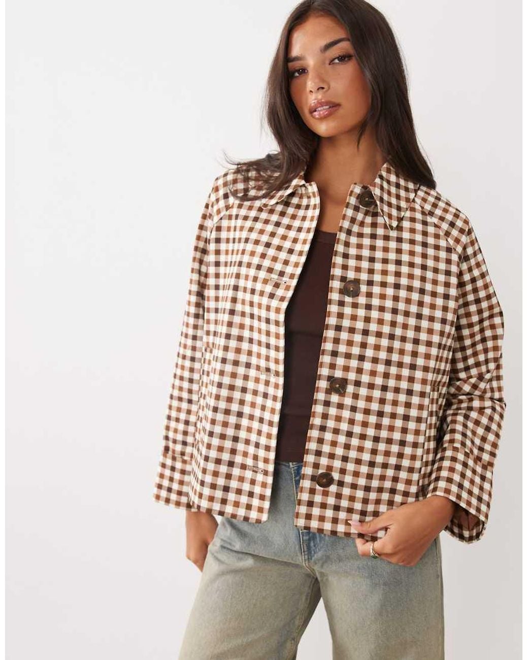 Nobody's Child Natural Oyanti Cotton Button Down Collared Swing Jacket