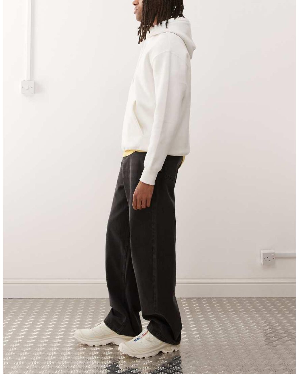 Collusion White X001 Antifit Mid Rise Jeans for men