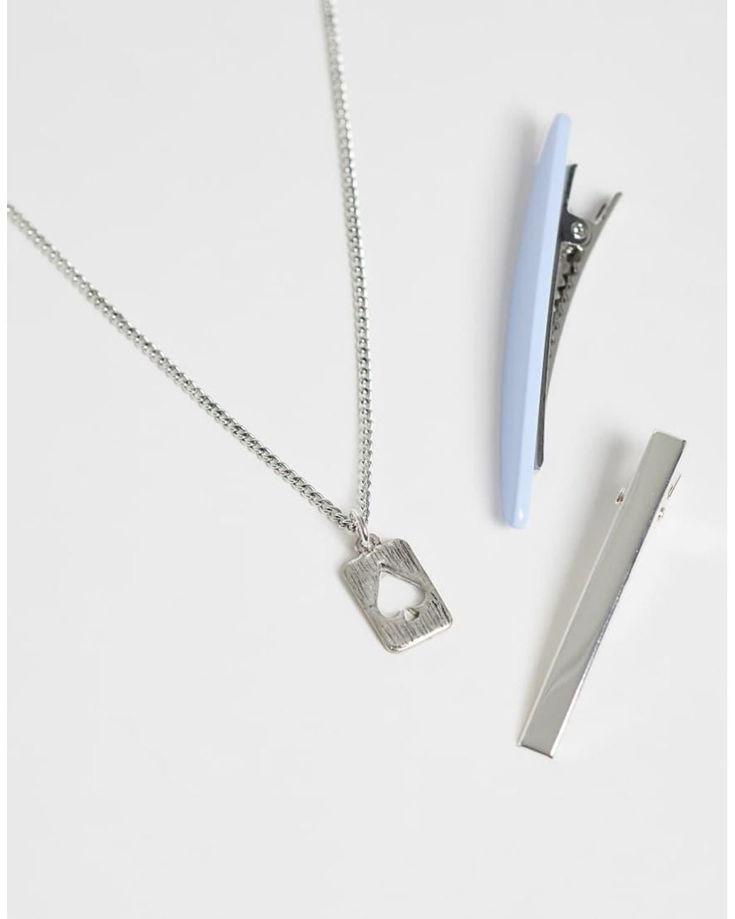 ASOS White Ace Of Spades Playing Card Pendant Necklace for men