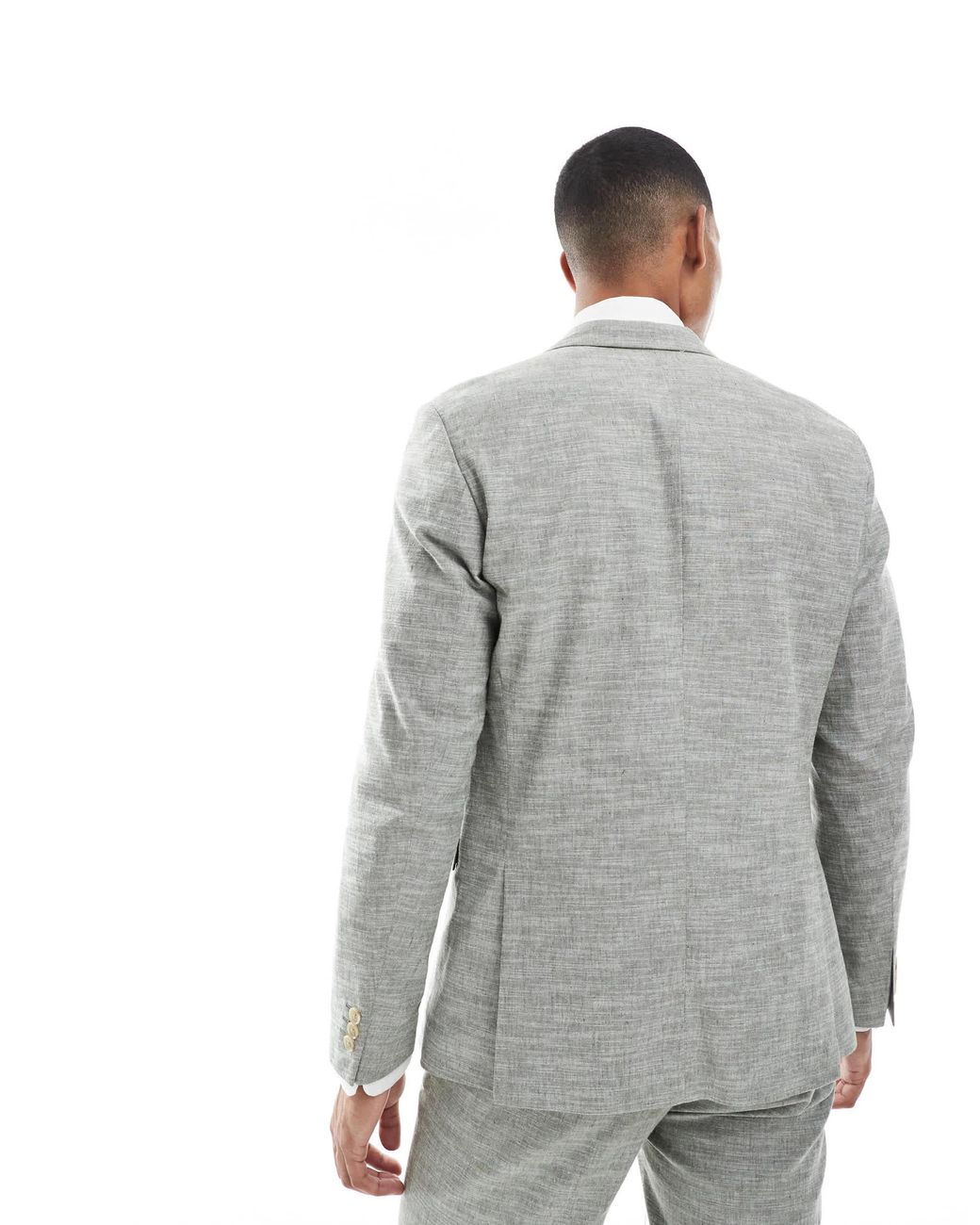 Jack & Jones Gray Linen Mix Suit Jacket for men