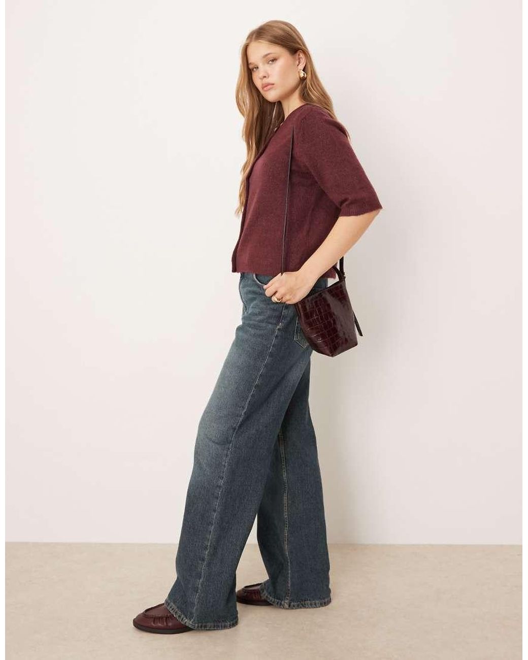 Vila Red Short Sleeve Knitted Cardigan
