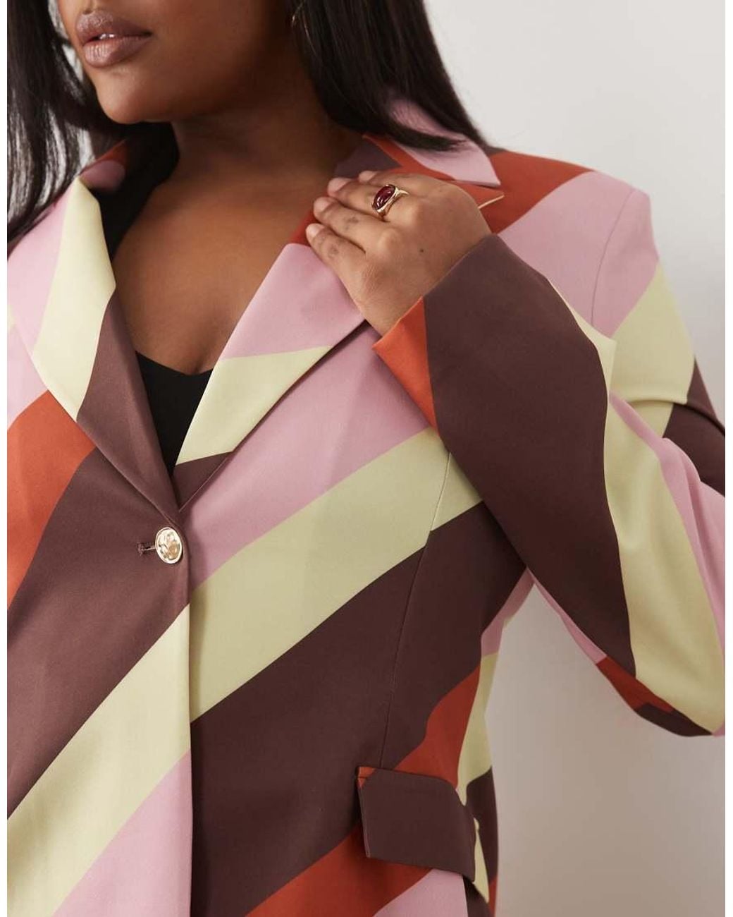ASOS Brown Curve Co-Ord Tailored Blazer
