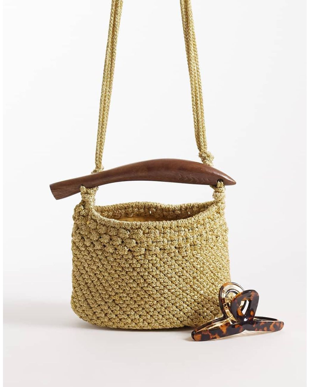 Accessorize Natural Fish Handle Crossbody Bag