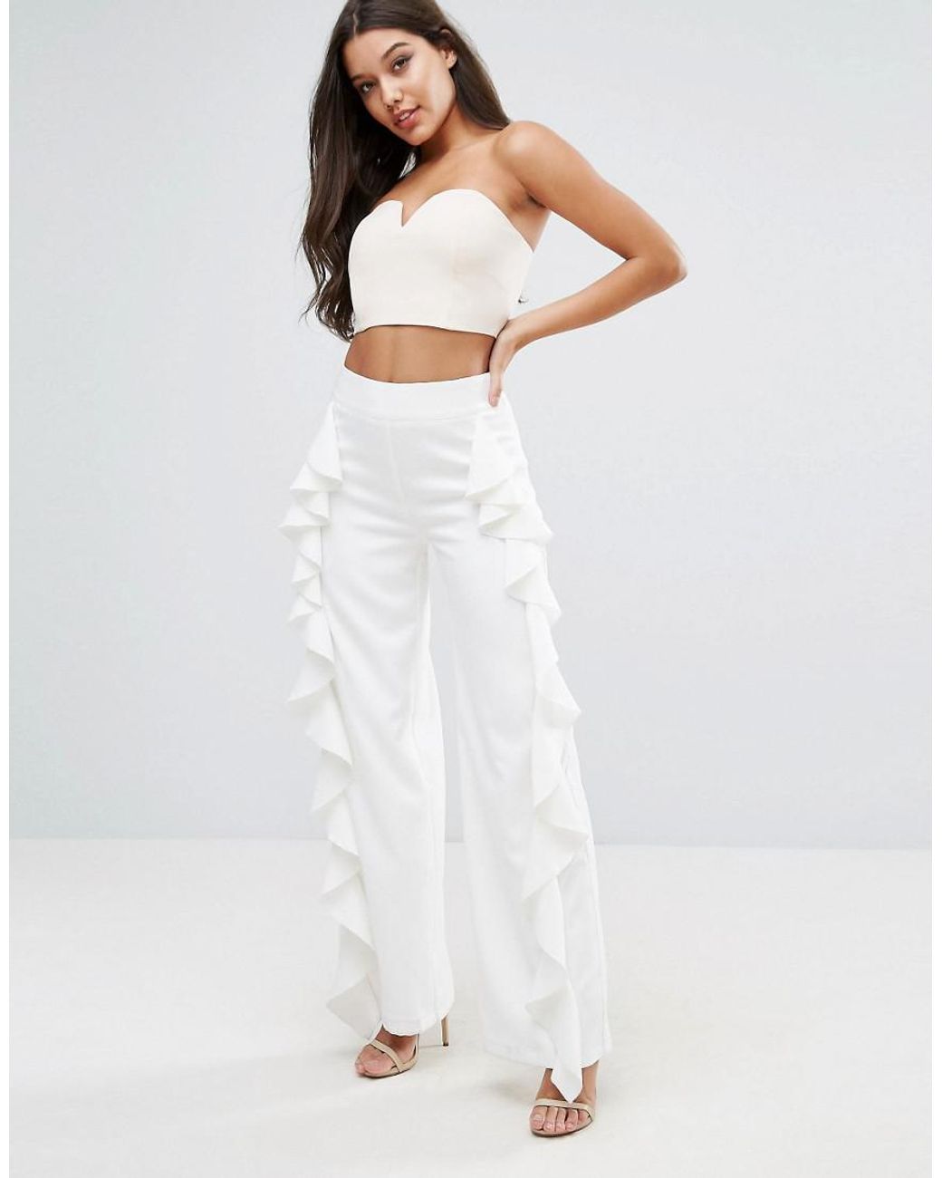 Ruffle Sleeve Top  Wide Leg Pants  SHEIN IN