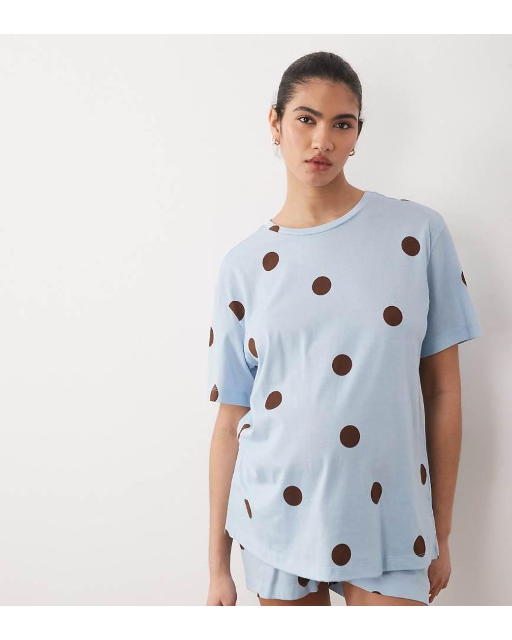 ASOS Blue Asos Design Maternity Oversized Tee And Shorts Pyjama Set