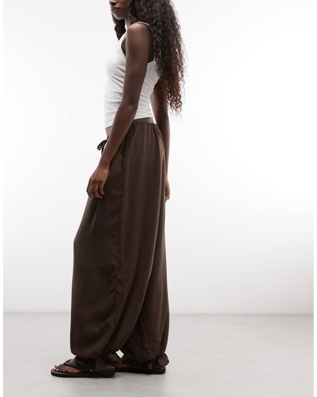 ASOS Brown Pull On Balloon Trousers Co-ord