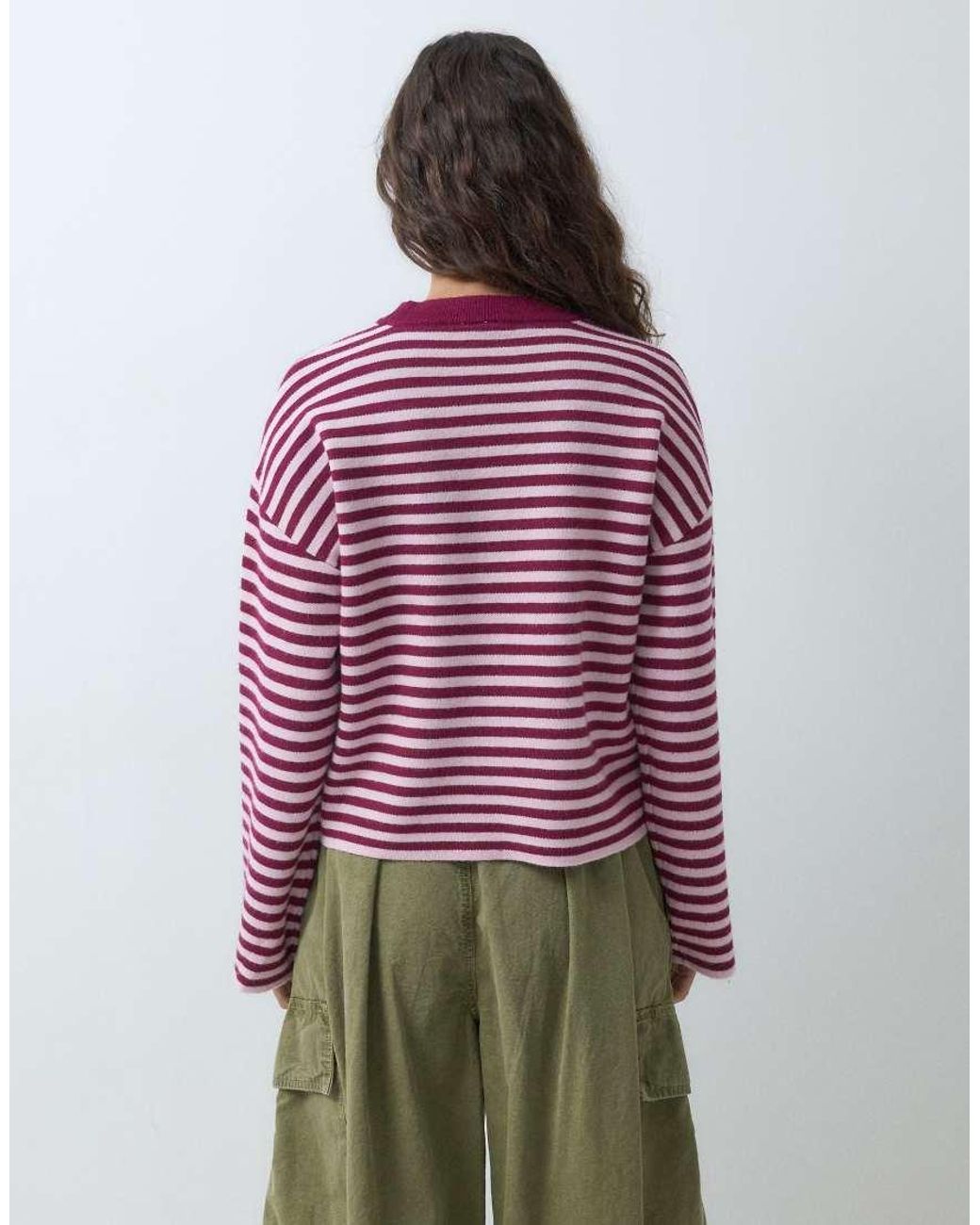 Pieces Red Long Sleeve Oversized Knitted Jumper