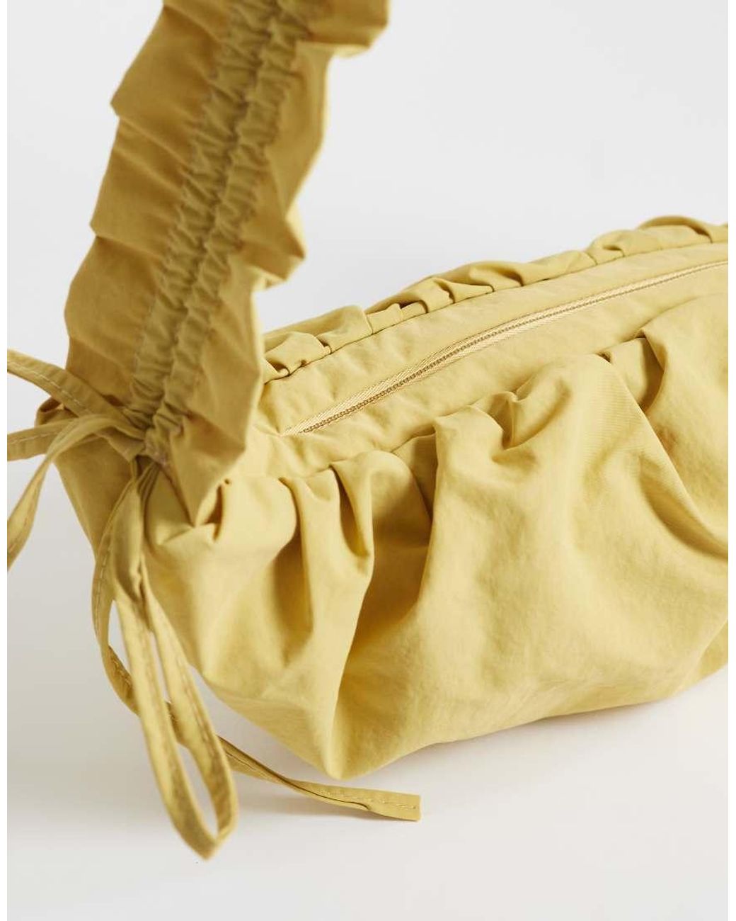 ASOS Metallic Nylon Ruched Adjustable Crossbody Shoulder Bag