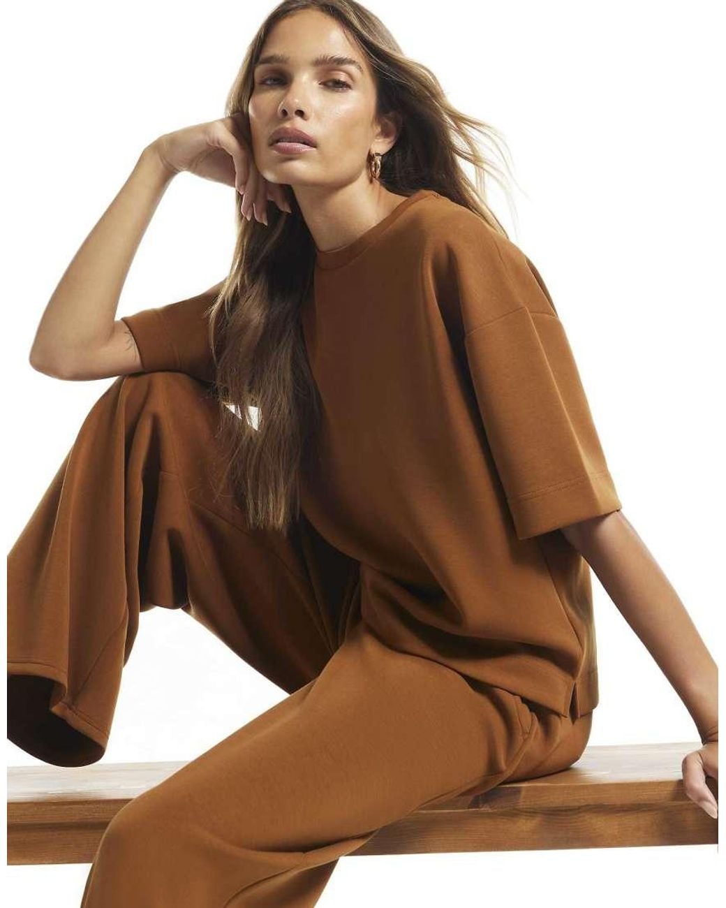 River Island Brown Premium Boxy T-Shirt