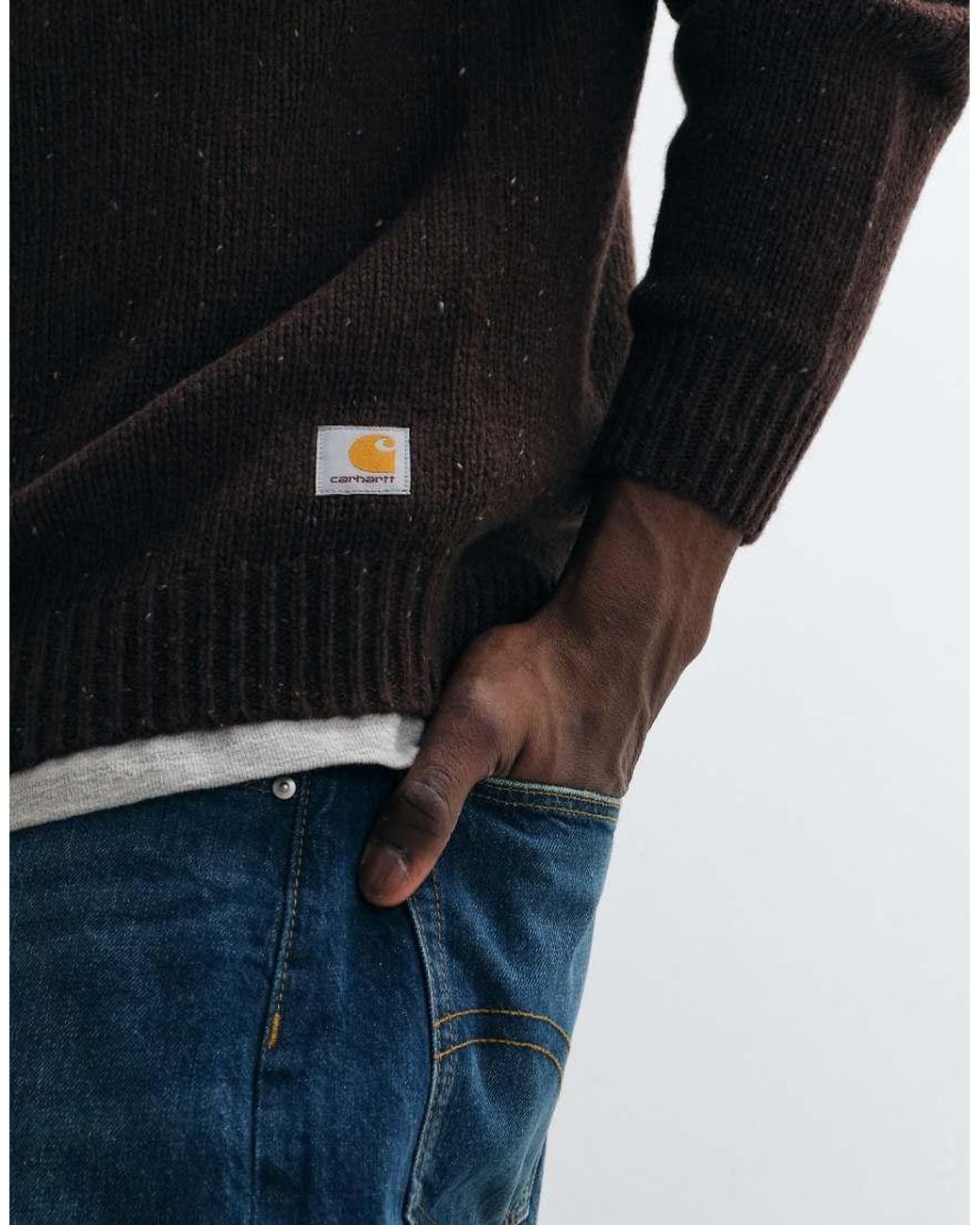 Carhartt Black Anglistic Knitted Speckled Jumper for men