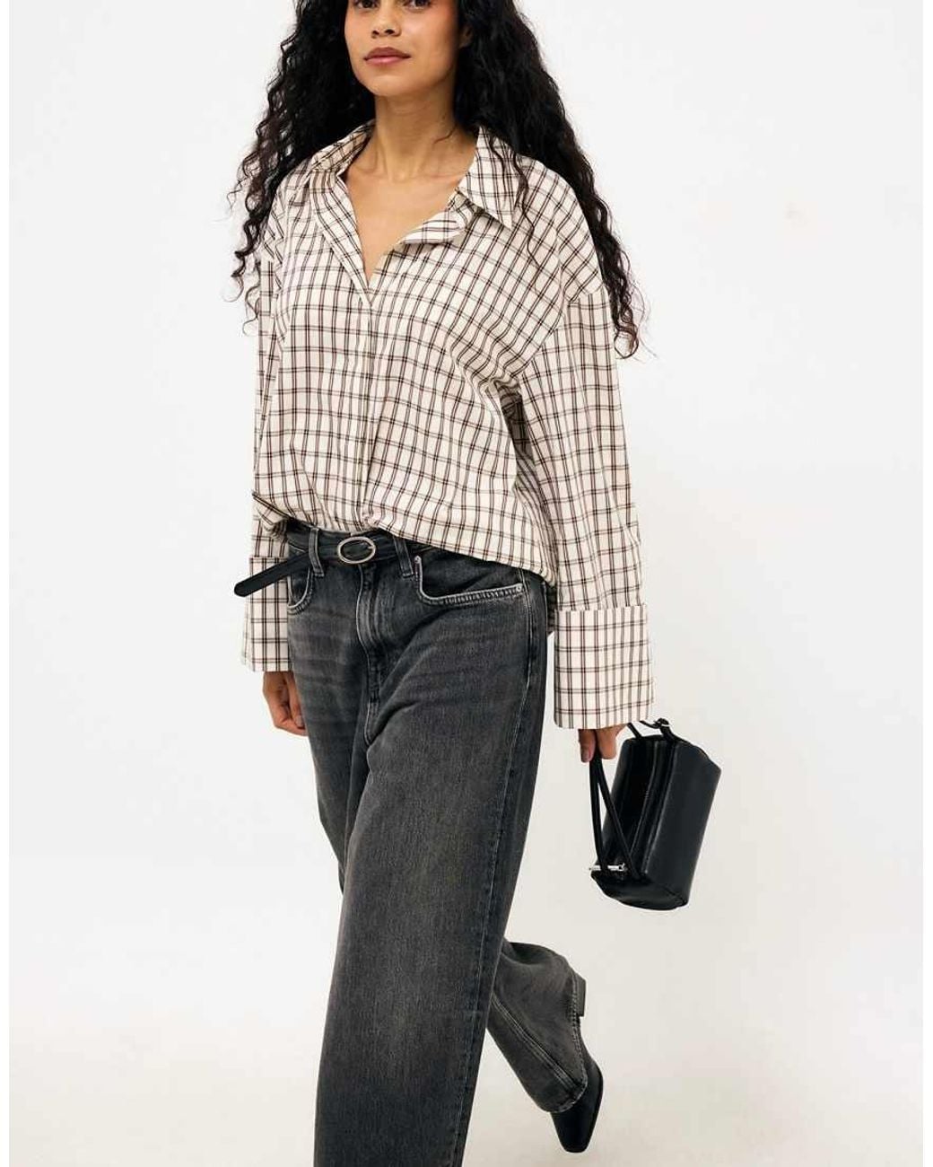 NA-KD Multicolor Cuff Detail Oversized Cotton Shirt