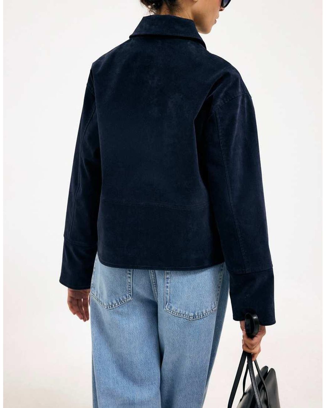 NA-KD Blue Faux Suede Zip Jacket