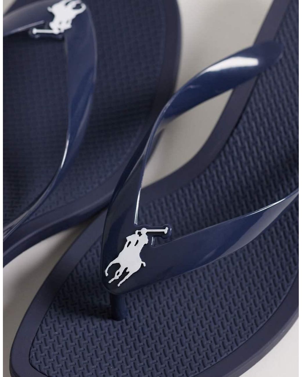 Polo Ralph Lauren Blue Polo Play Kitten Heel Thong Sandals