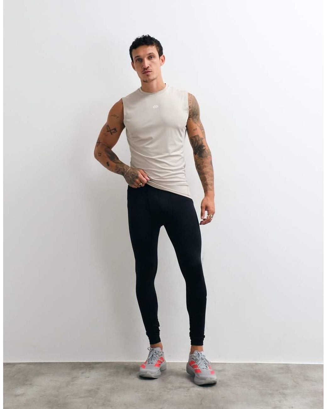 Jack & Jones Gray Sports Baselayer Tank Top for men