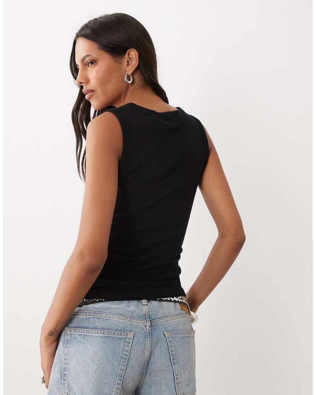 New Look Black V-neck Tank Top