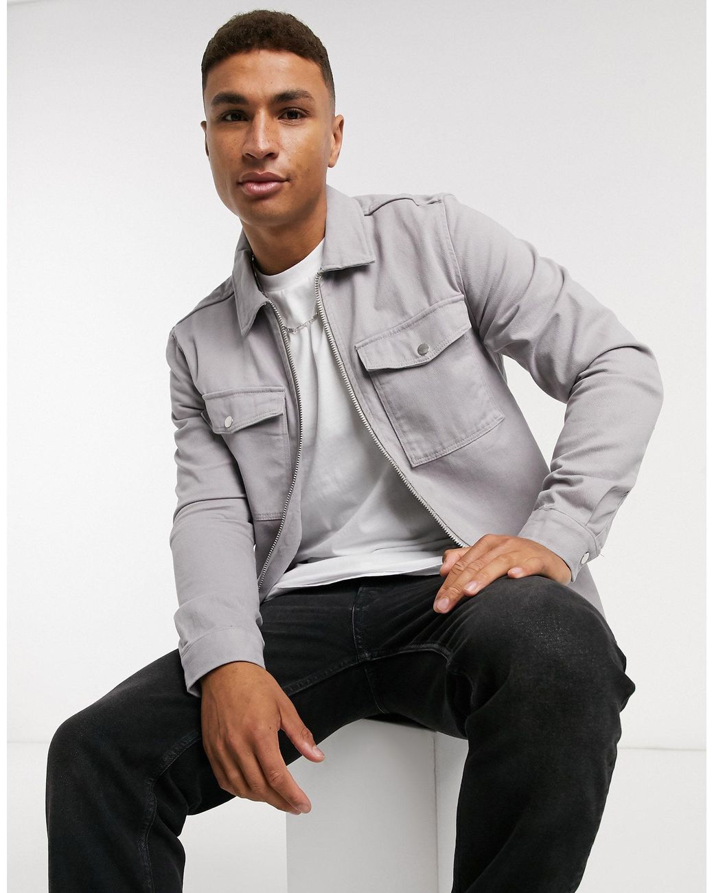 Zip overshirt hotsell mens