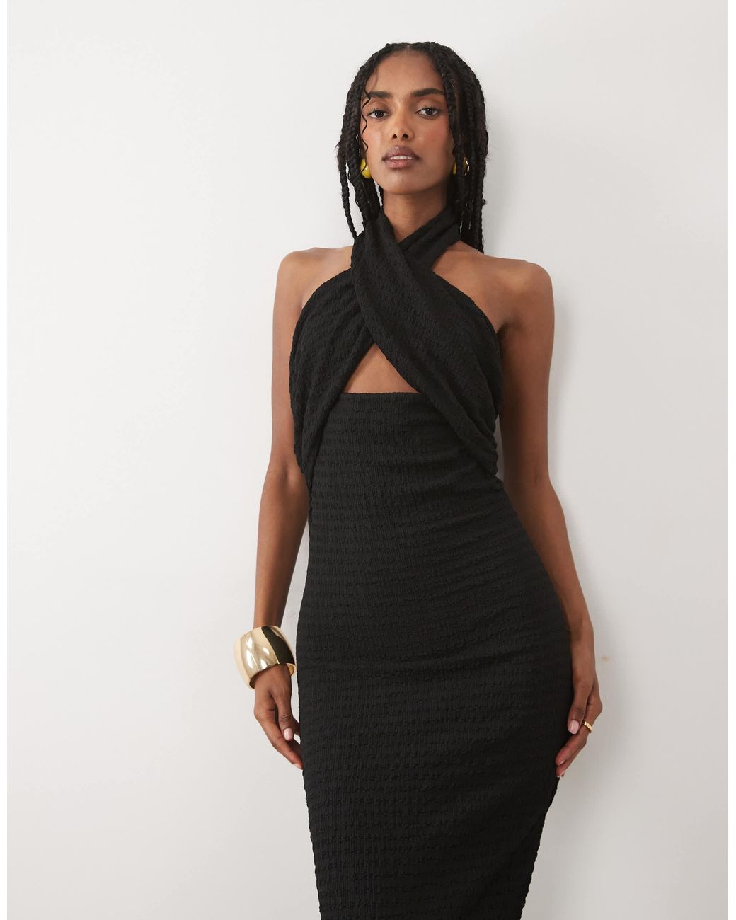 Robe longue à dos nu Mango en coloris Natural