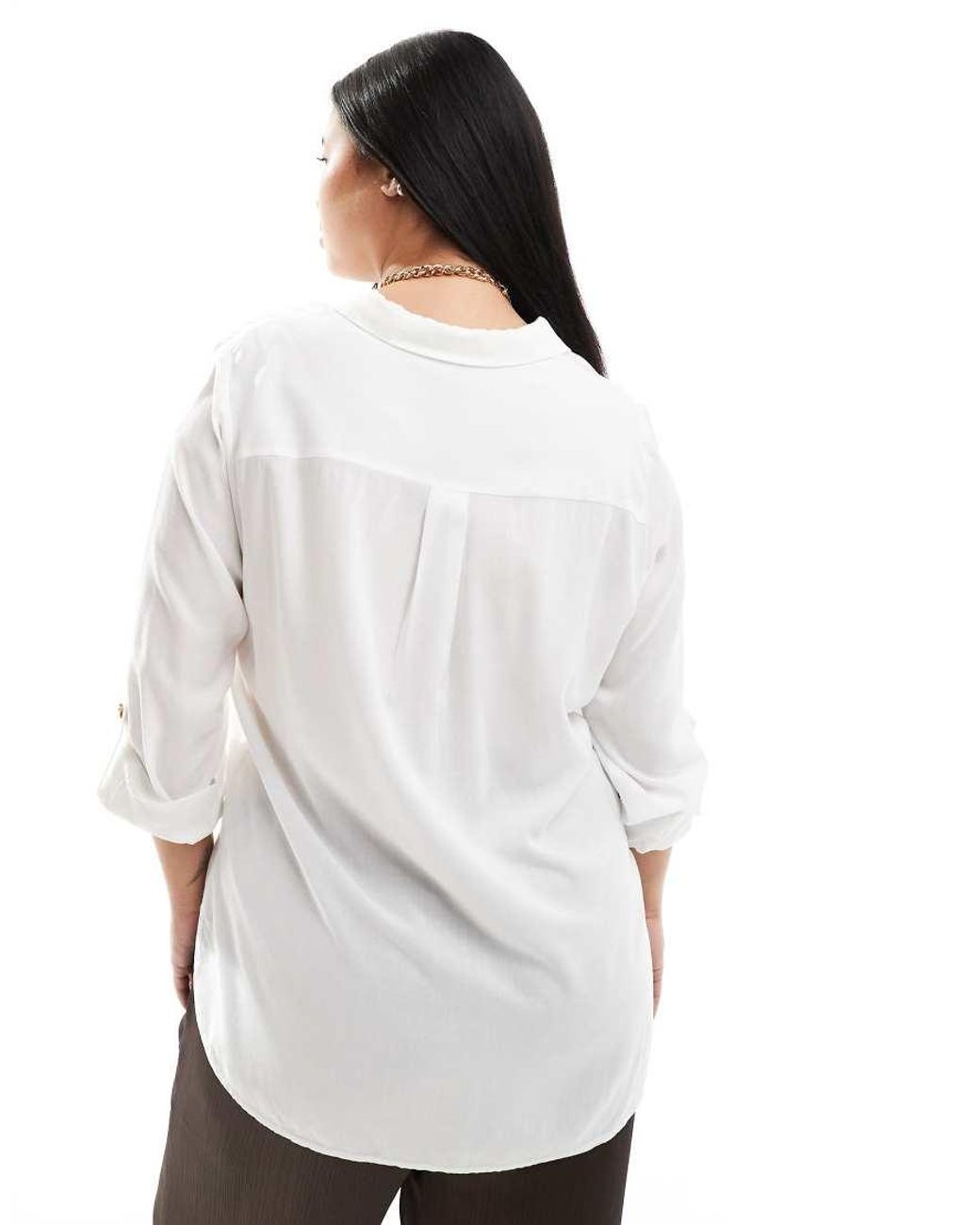 Vero Moda White Button Down Shirt With Pocket Detail