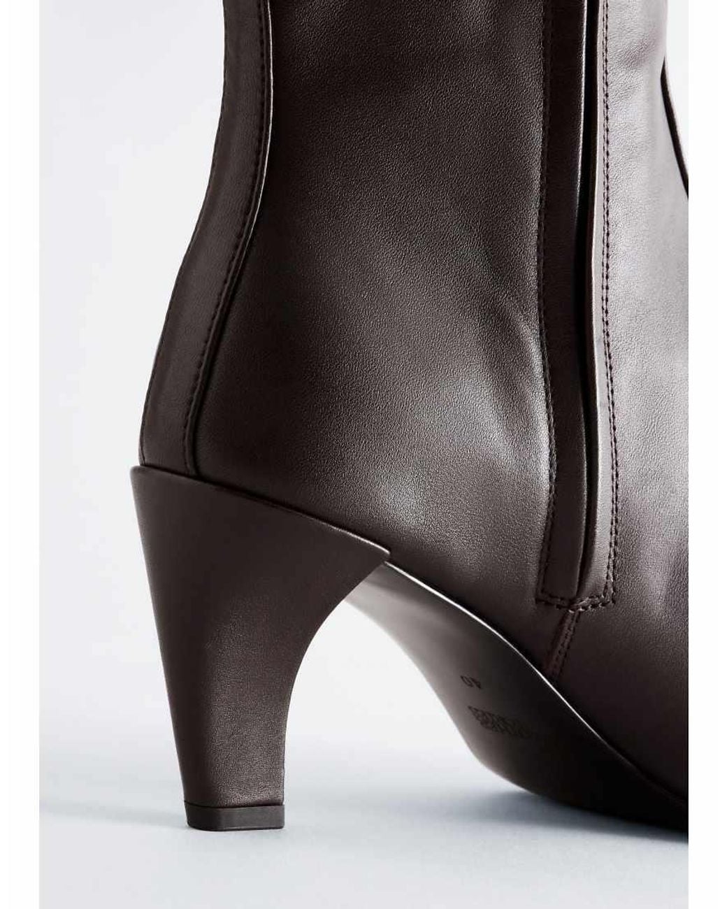 & Other Stories Black 100% Leather Knee High Boot