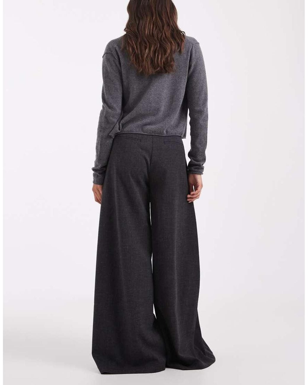 ASOS White Tailored Super Wide Wool Look Pants