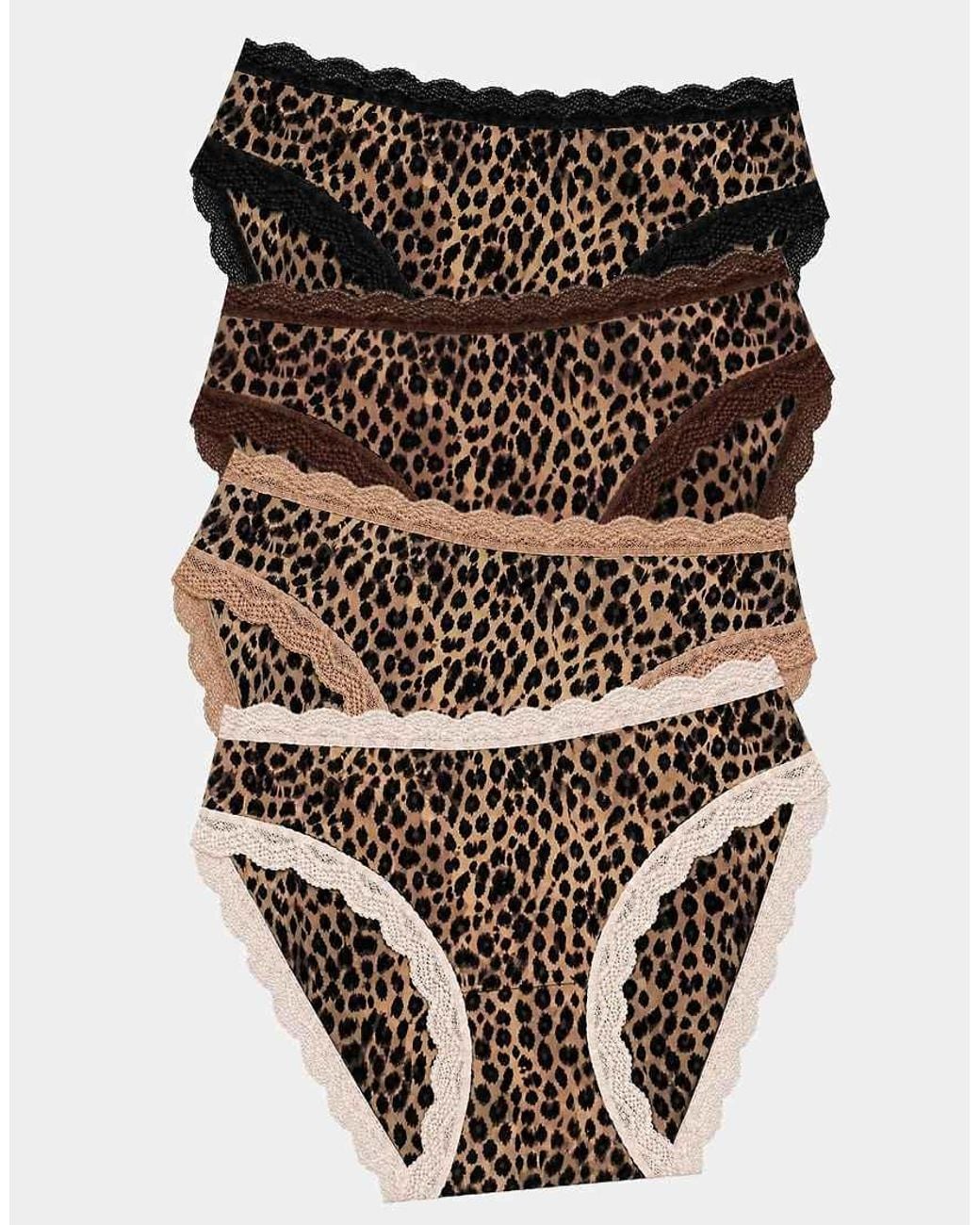 Stripe & Stare Black Mid Rise High Leg Knicker Four Pack