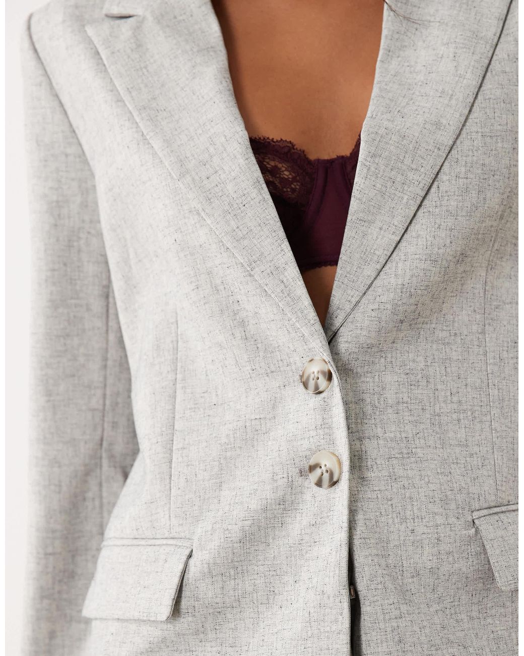 Y.A.S Natural Oversized Tortoise Button Tailored Blazer Co-ord