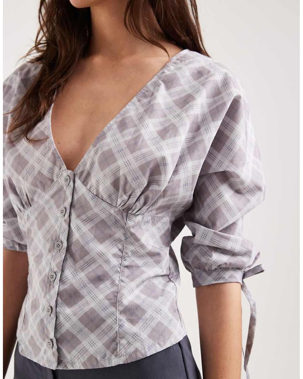 Motel White Kadeka Poplin Tie Detailing Shirt