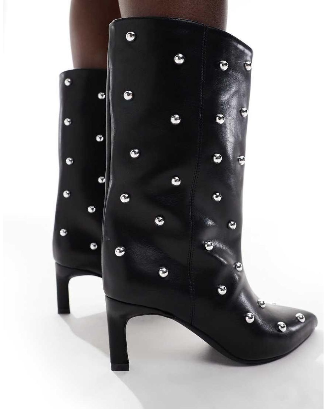 SEQWL Black Benz Studded Boots