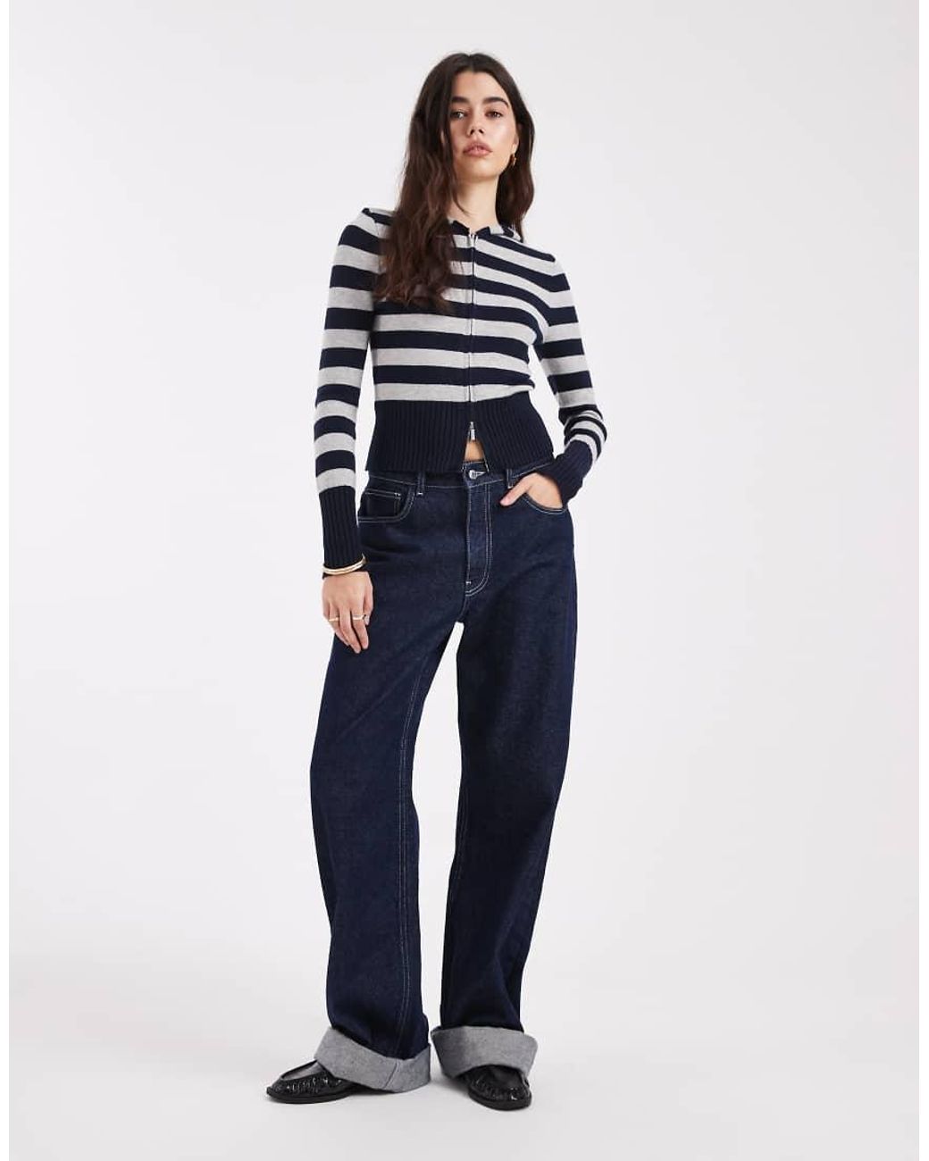 Cotton On Blue Hooded Zip Up Knit